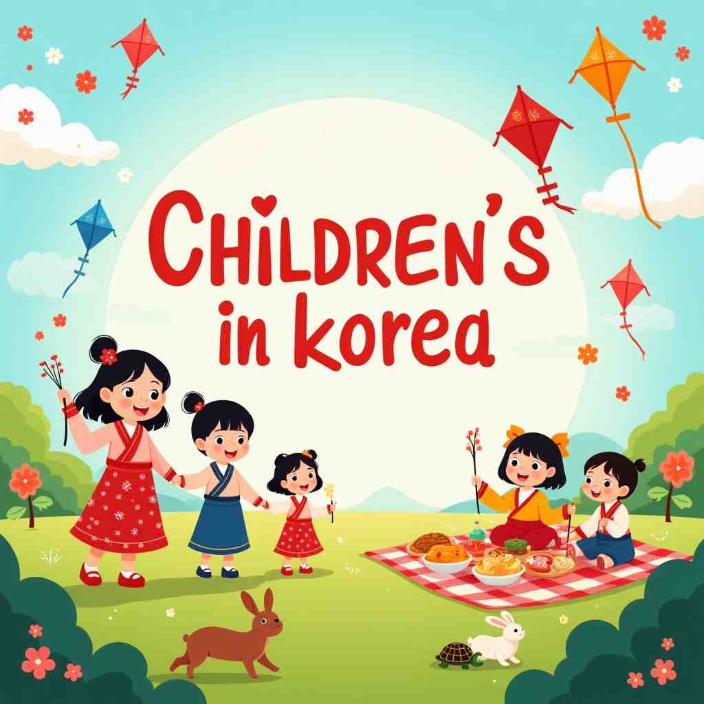 4 Children's Day in Korea vector illustration